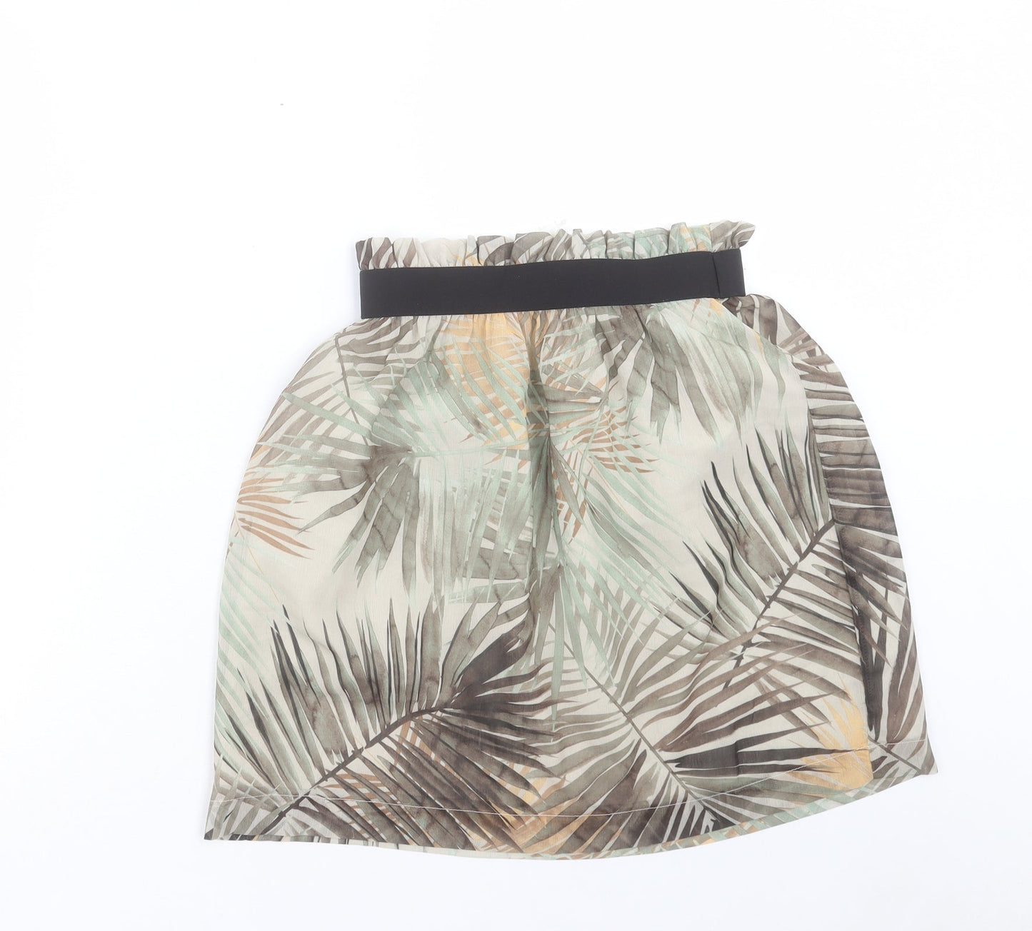 H&M Womens Green Geometric Polyester A-Line Skirt Size 6