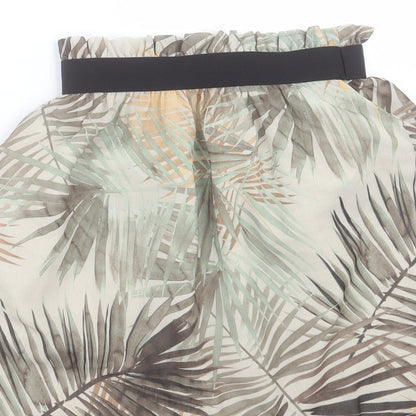 H&M Womens Green Geometric Polyester A-Line Skirt Size 6