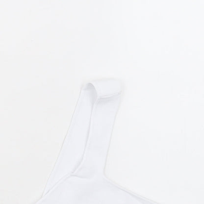 Womens UK Size S Zara White Cropped Tank