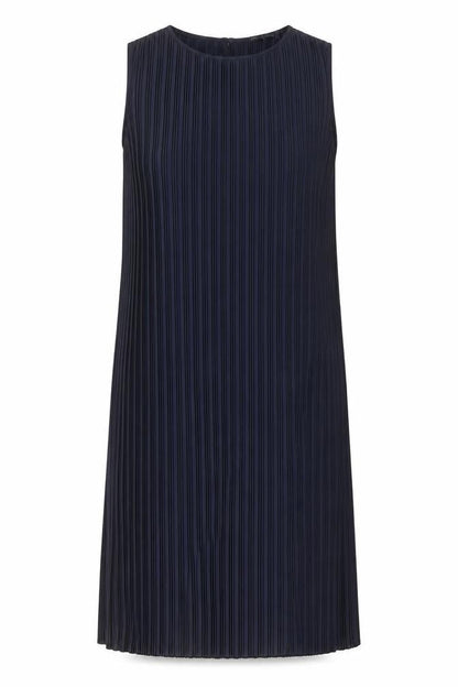 Marks and Spencer Womens Blue Polyester A-Line Size 12 Crew Neck Button