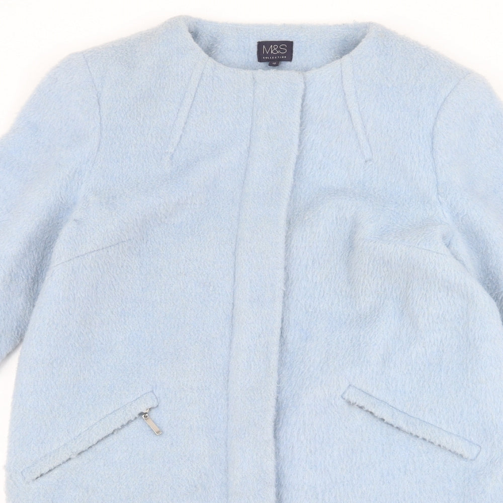Womens UK Size 12 Marks and Spencer Blue Overcoat