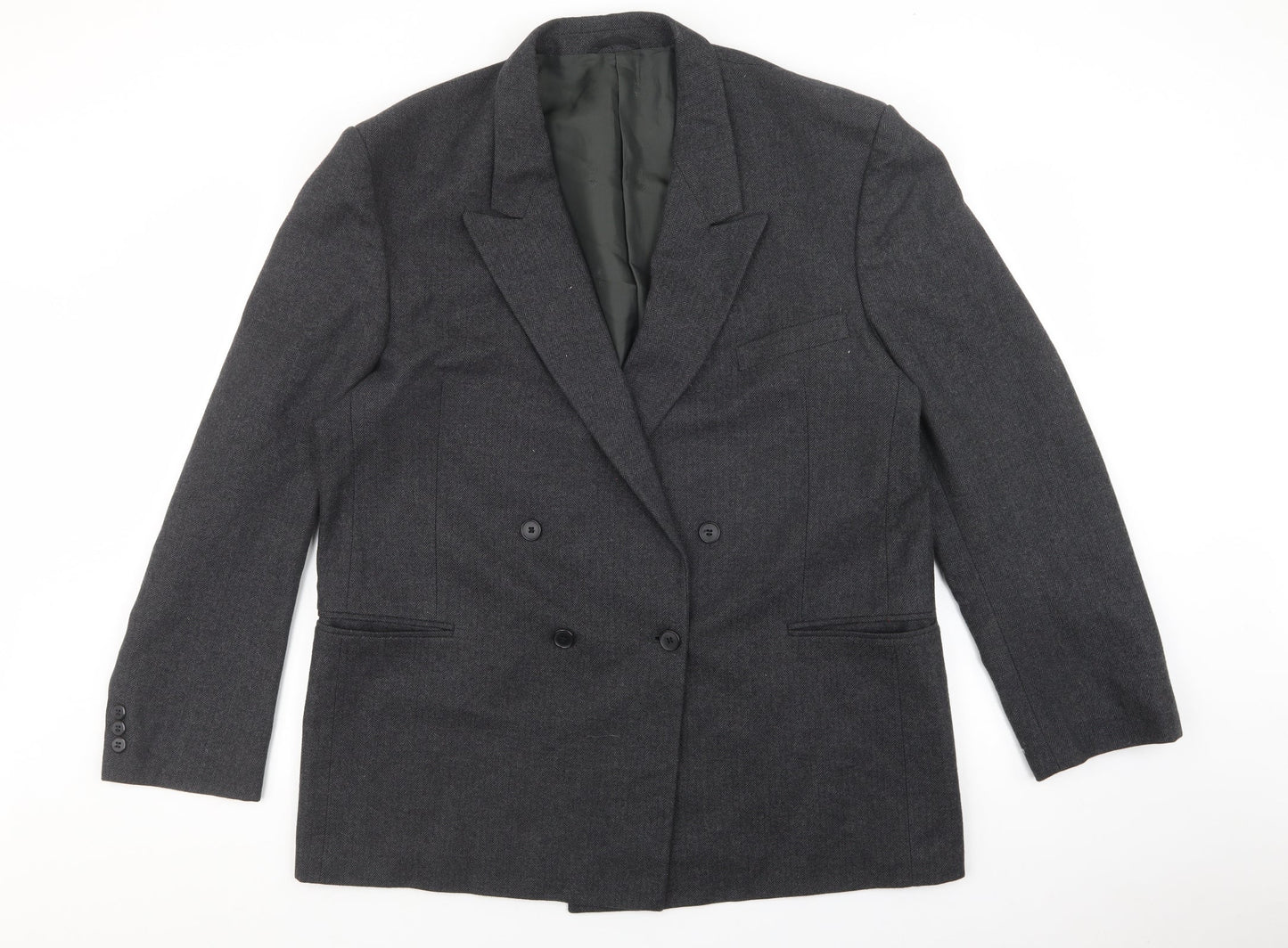 Bruce Corman Mens Grey Geometric Polyester Jacket Blazer Size 44
