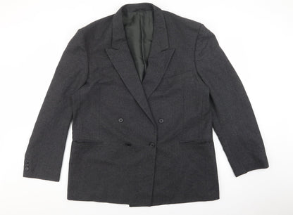 Bruce Corman Mens Grey Geometric Polyester Jacket Blazer Size 44