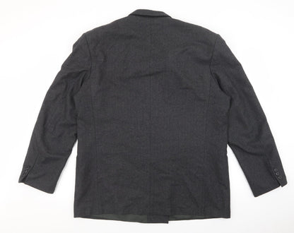 Bruce Corman Mens Grey Geometric Polyester Jacket Blazer Size 44