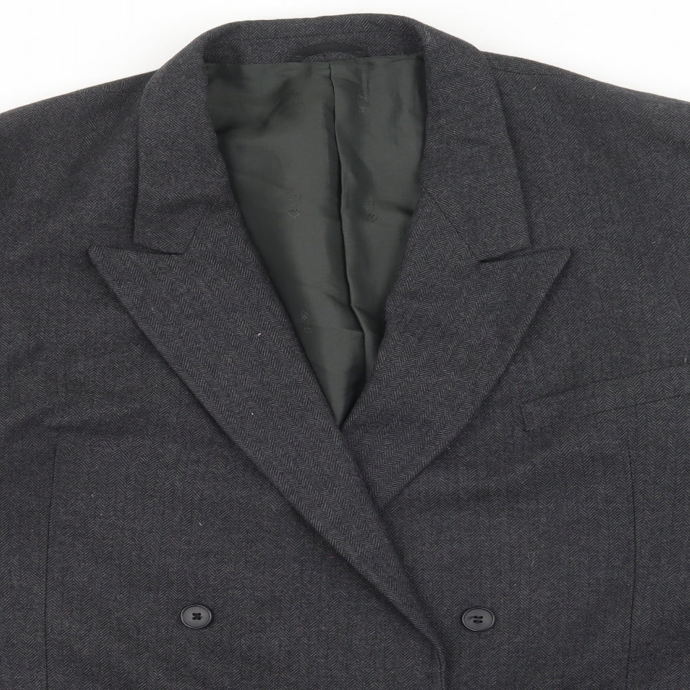 Bruce Corman Mens Grey Geometric Polyester Jacket Blazer Size 44
