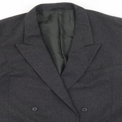 Bruce Corman Mens Grey Geometric Polyester Jacket Blazer Size 44