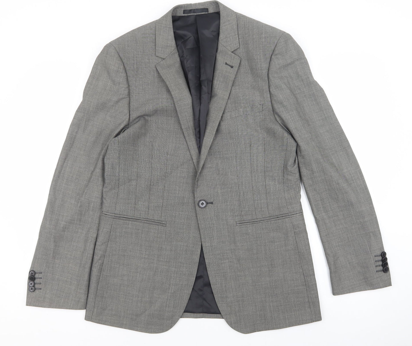 Mens UK Size 38 OneSix5ive Regular Grey Suit Jacket