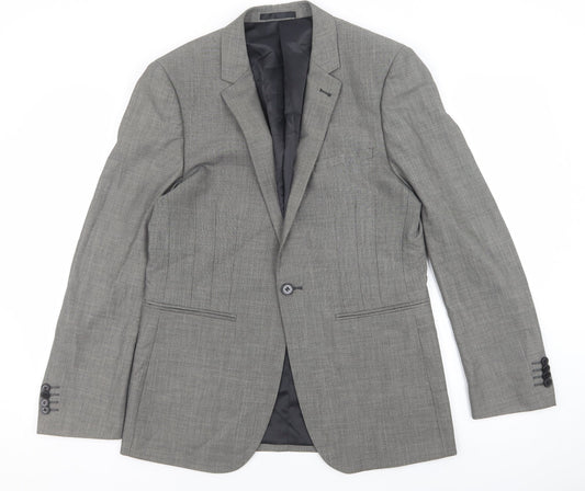 Mens UK Size 38 OneSix5ive Regular Grey Suit Jacket