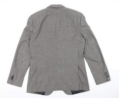 Mens UK Size 38 OneSix5ive Regular Grey Suit Jacket