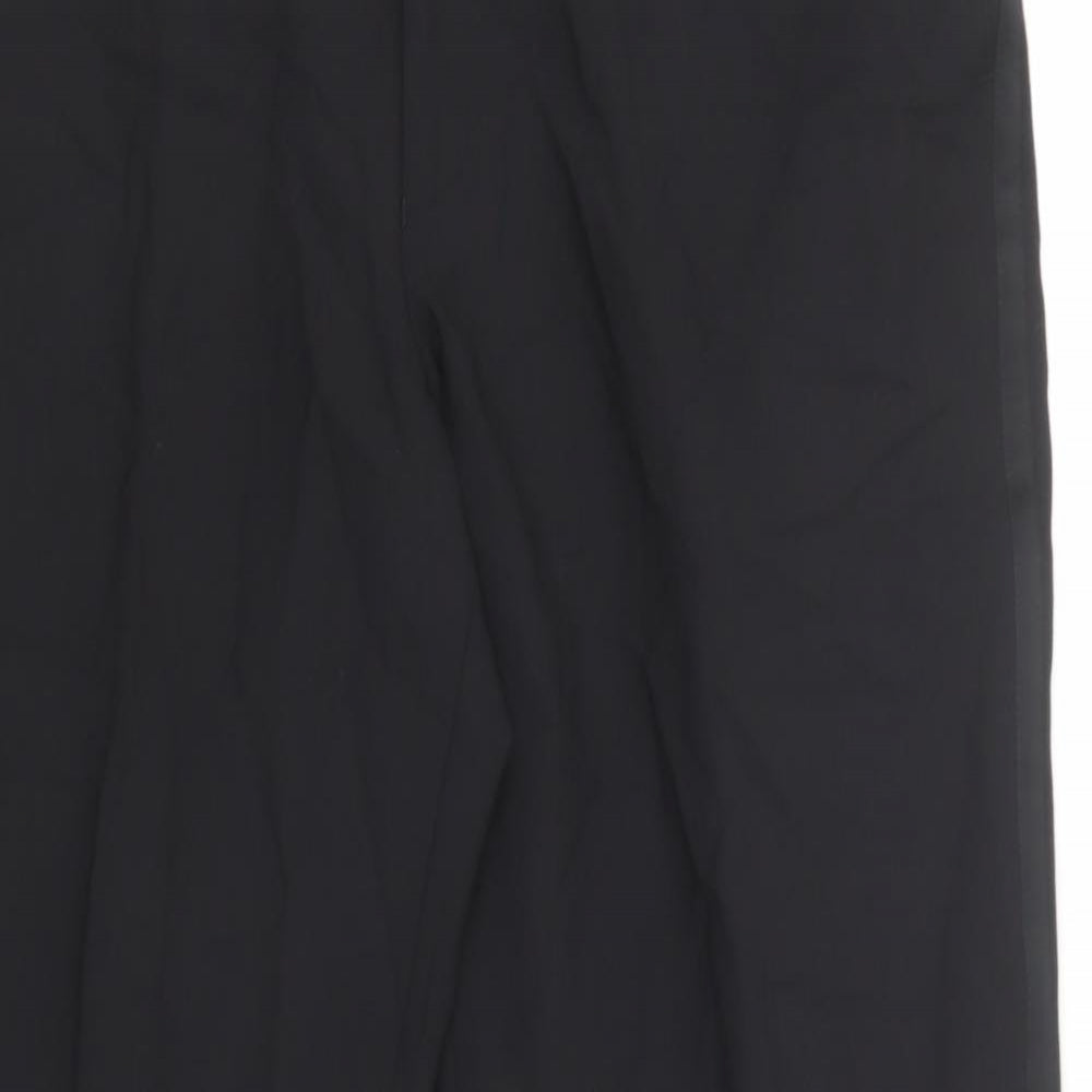 karl jackson Mens Black Polyester Trousers Size 34 in L28 in Regular Tie - Short leg