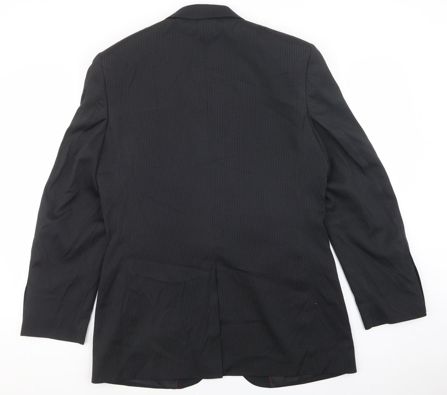 F&F Mens Black Striped Polyester Jacket Suit Jacket Size 38