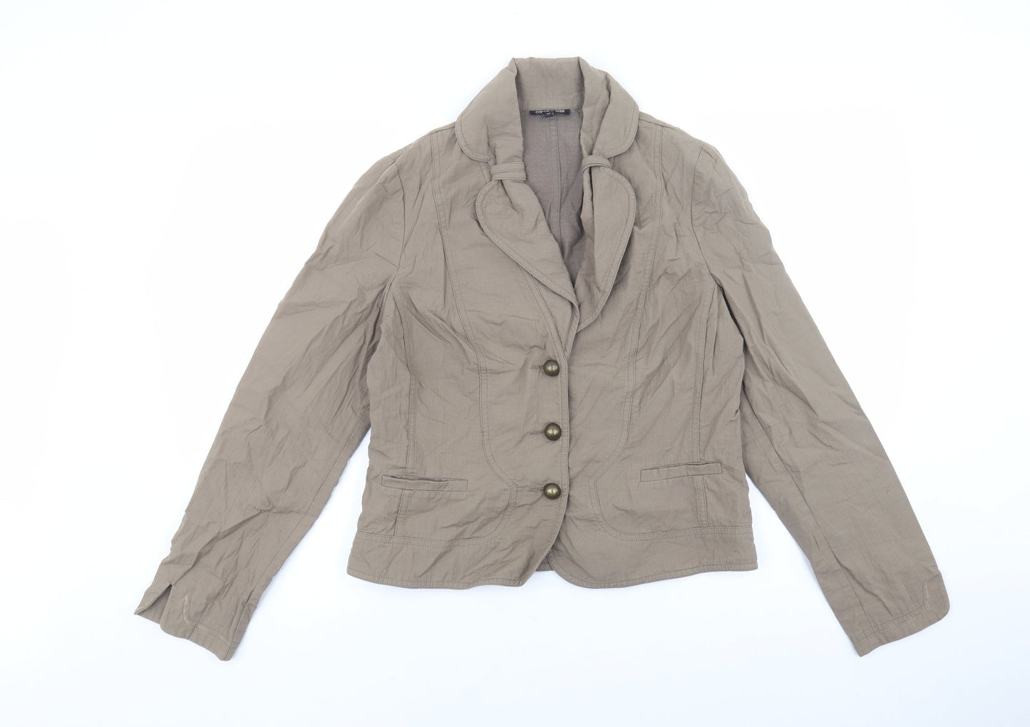 Caroline bliss Womens Beige Jacket Blazer Size 42 Button - Pocket detail