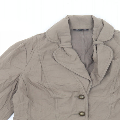 Caroline bliss Womens Beige Jacket Blazer Size 42 Button - Pocket detail