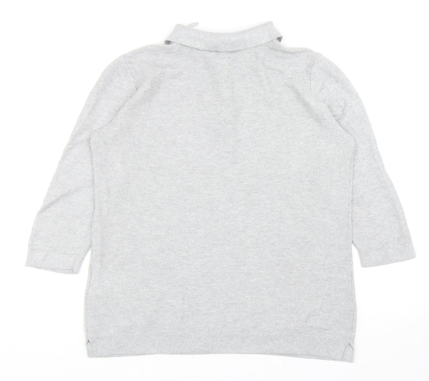 Womens UK Size M Yessica Grey Basic Polo
