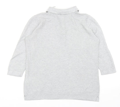 Womens UK Size M Yessica Grey Basic Polo