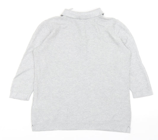 Womens UK Size M Yessica Grey Basic Polo