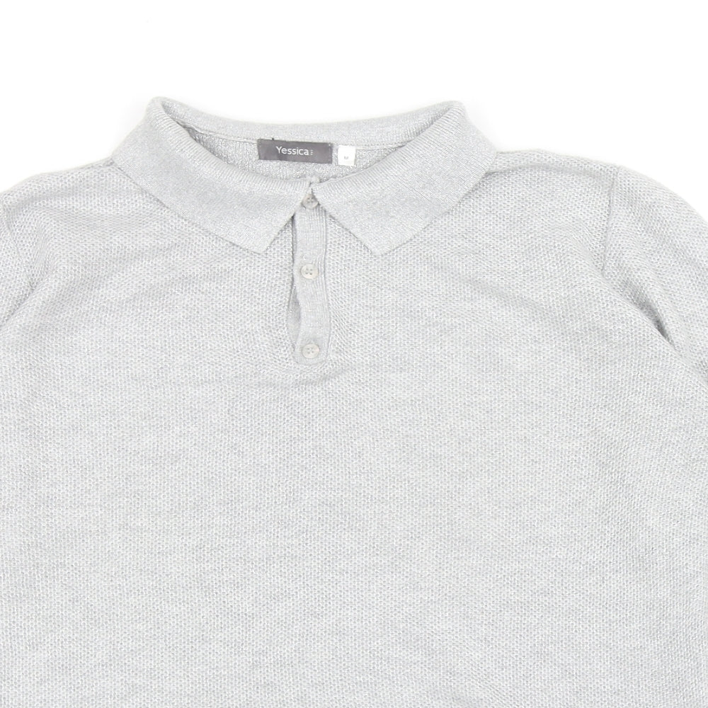 Womens UK Size M Yessica Grey Basic Polo