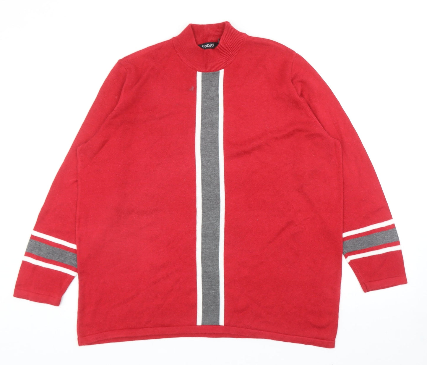 Womens UK Size XL Sunday Red Pullover Jumper