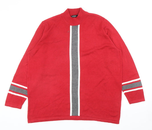 Womens UK Size XL Sunday Red Pullover Jumper