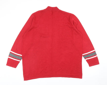 Womens UK Size XL Sunday Red Pullover Jumper