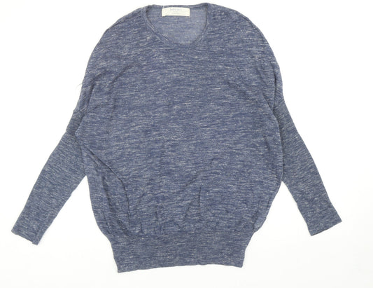 Womens UK Size S Zara Blue Pullover Jumper
