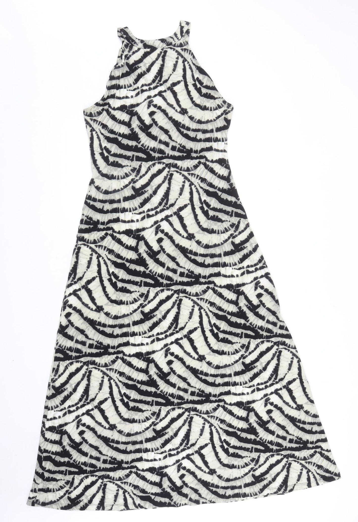 Kenneth Cole Womens Black Geometric Polyester Tank Dress Size S V-Neck Pullover - Twist Detail