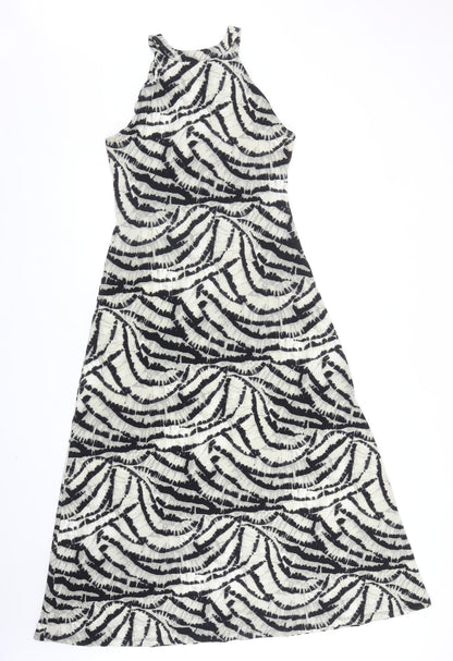 Kenneth Cole Womens Black Geometric Polyester Tank Dress Size S V-Neck Pullover - Twist Detail