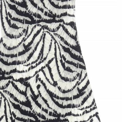 Kenneth Cole Womens Black Geometric Polyester Tank Dress Size S V-Neck Pullover - Twist Detail