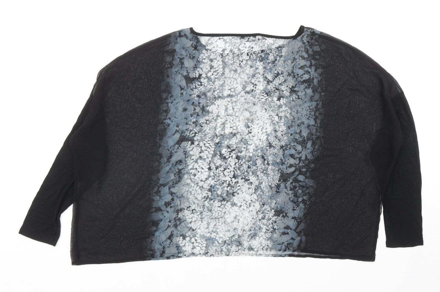 Mint Velvet Womens Black Geometric Polyester Basic Blouse Size 12 Boat Neck