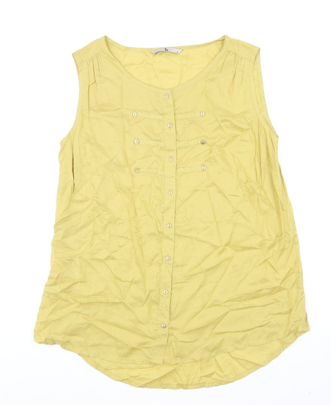 TU Womens Green Modal Basic Blouse Size 8 Boat Neck