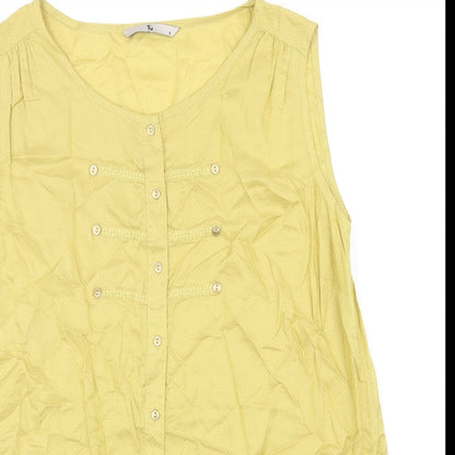 TU Womens Green Modal Basic Blouse Size 8 Boat Neck