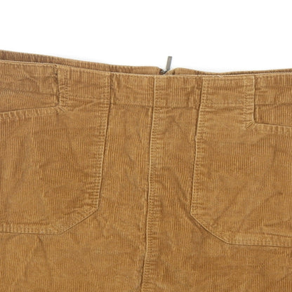 F&F Womens Brown Cotton A-Line Skirt Size 10 Zip