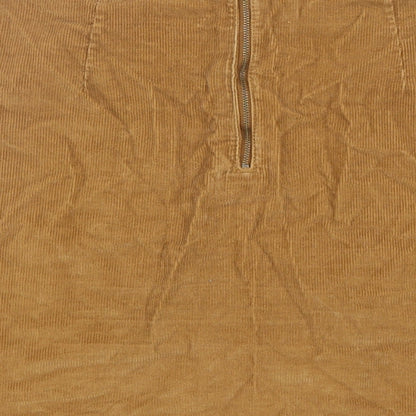 F&F Womens Brown Cotton A-Line Skirt Size 10 Zip