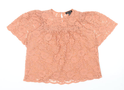 Womens UK Size 12 New Look Orange Basic Blouse