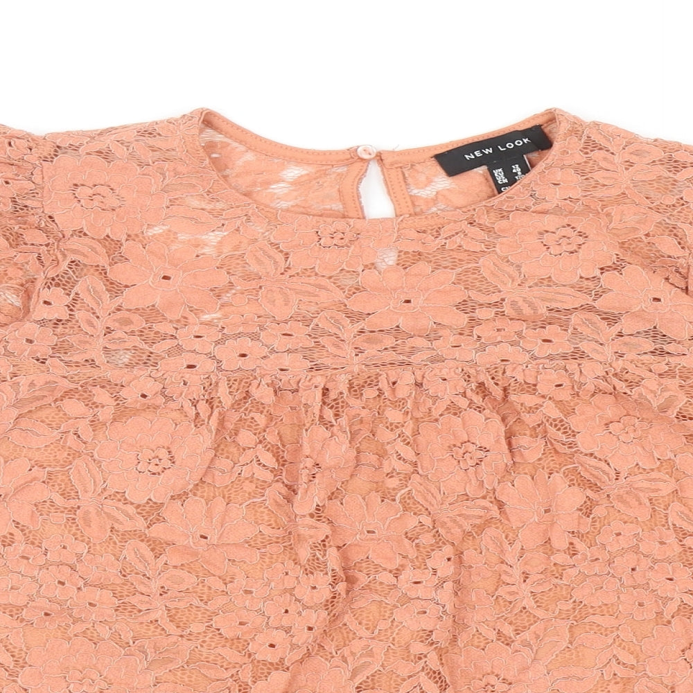 Womens UK Size 12 New Look Orange Basic Blouse