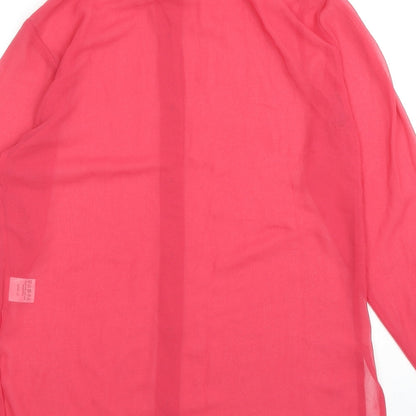 Womens UK Size 10 Preworn Pink Basic Button-Up