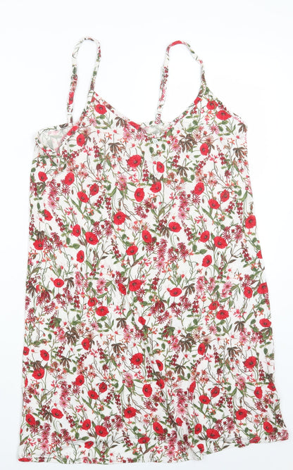 Primark Womens Multicoloured Floral Viscose Bodycon Size S Scoop Neck Pullover