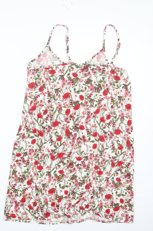 Primark Womens Multicoloured Floral Viscose Bodycon Size S Scoop Neck Pullover