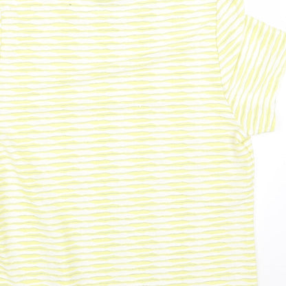 Womens UK Size 14 Profile Yellow Basic T-Shirt