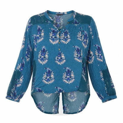 Womens UK Size XS Lucky Brand Blue Basic Blouse