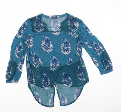 Womens UK Size XS Lucky Brand Blue Basic Blouse