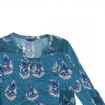 Womens UK Size XS Lucky Brand Blue Basic Blouse