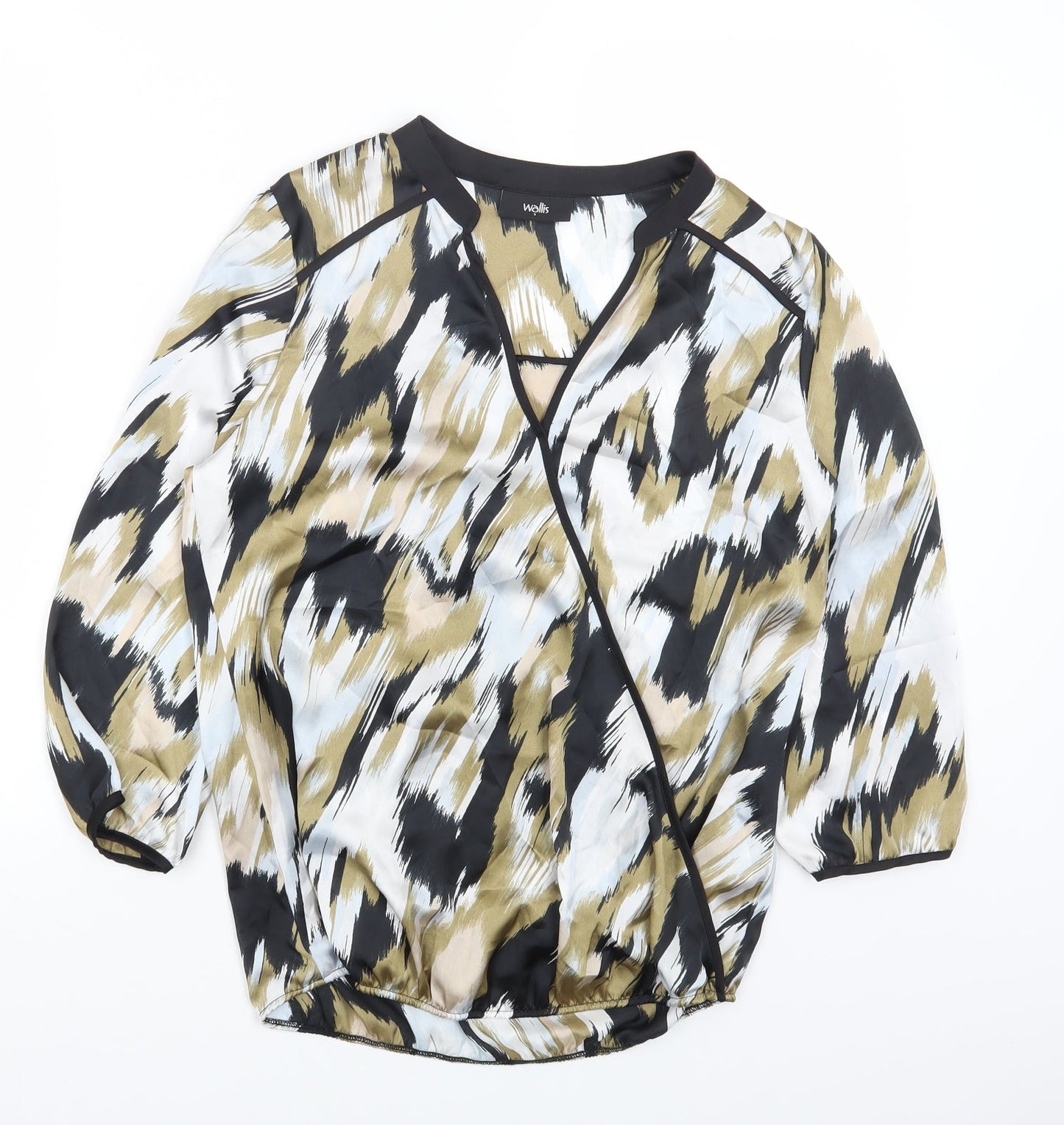 Wallis Womens Multicoloured Geometric Polyester Basic Blouse Size S V-Neck