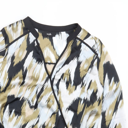 Wallis Womens Multicoloured Geometric Polyester Basic Blouse Size S V-Neck