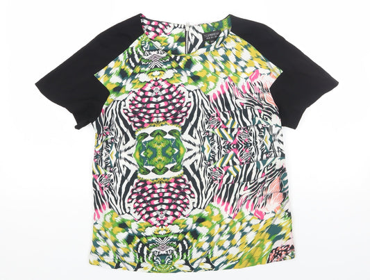 Womens UK Size 8 Topshop Multicoloured Basic T-Shirt
