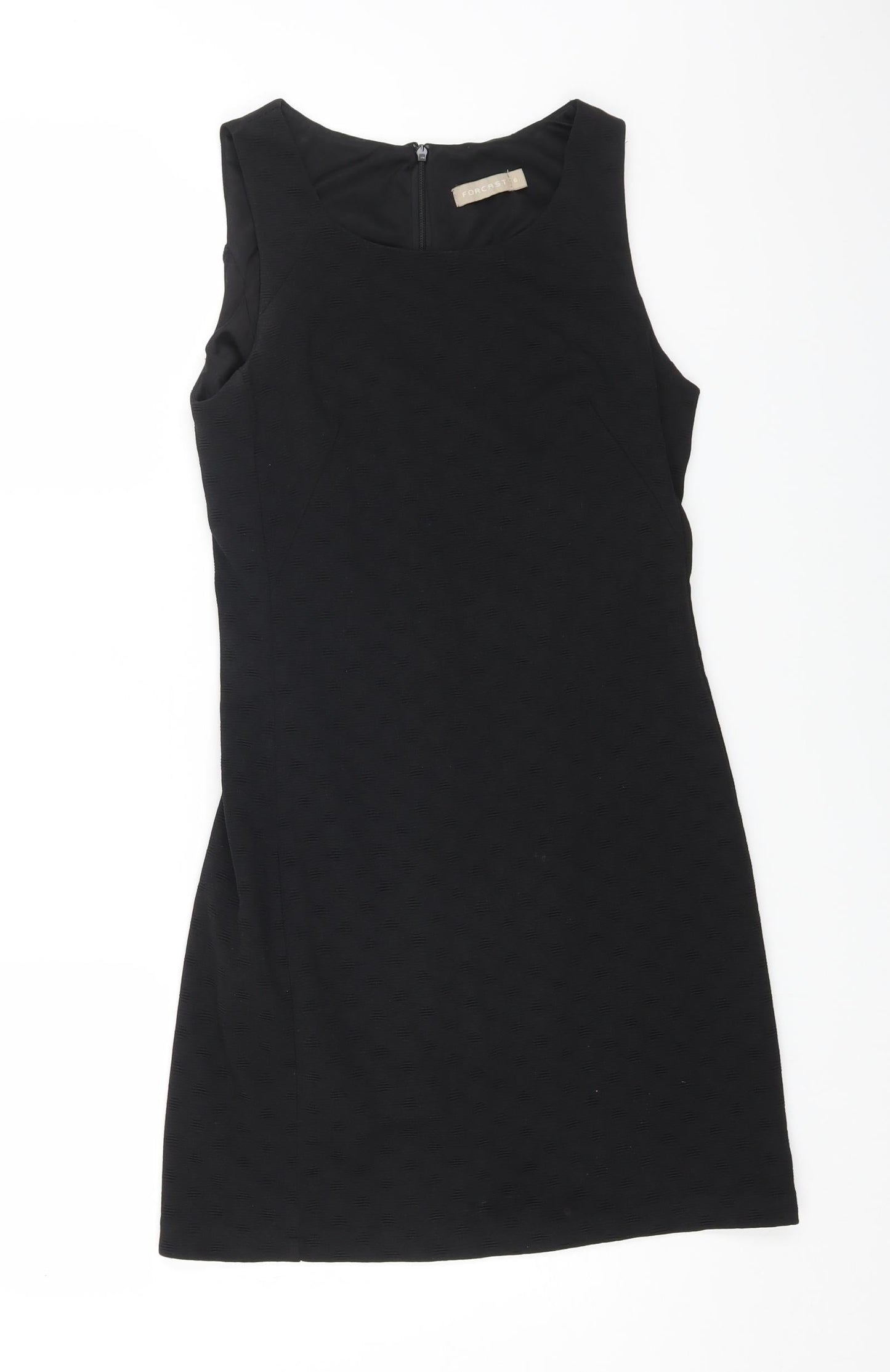Forcast Womens Black Polyester A-Line Size 6 Round Neck Zip