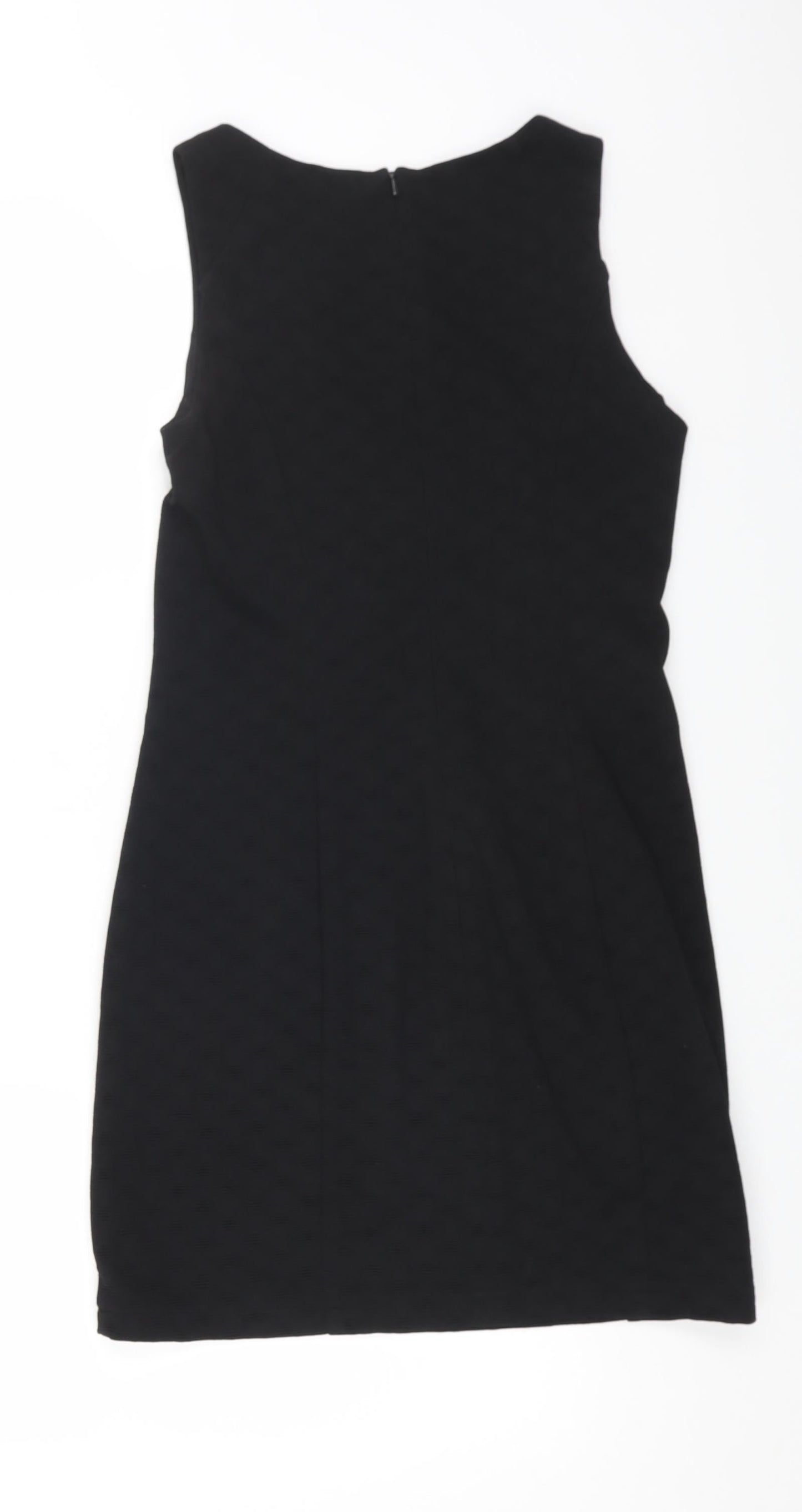Forcast Womens Black Polyester A-Line Size 6 Round Neck Zip