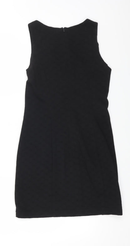 Forcast Womens Black Polyester A-Line Size 6 Round Neck Zip