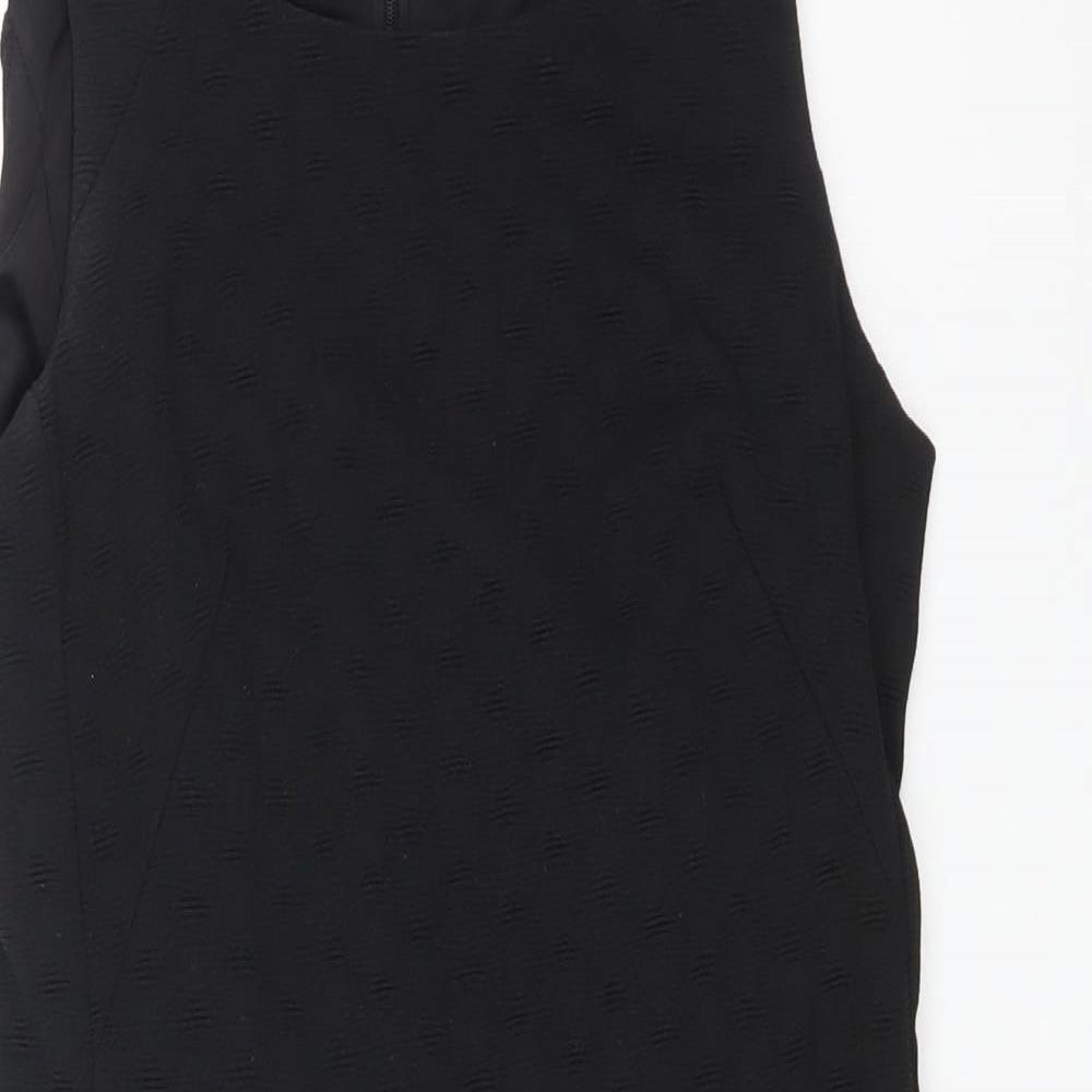Forcast Womens Black Polyester A-Line Size 6 Round Neck Zip