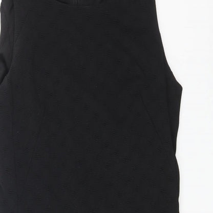 Forcast Womens Black Polyester A-Line Size 6 Round Neck Zip